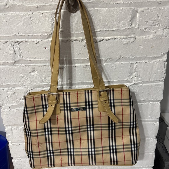 Burberry Haymarket Tote Bag 13" X 9" Excellent Use Condition - Picture 1 of 15